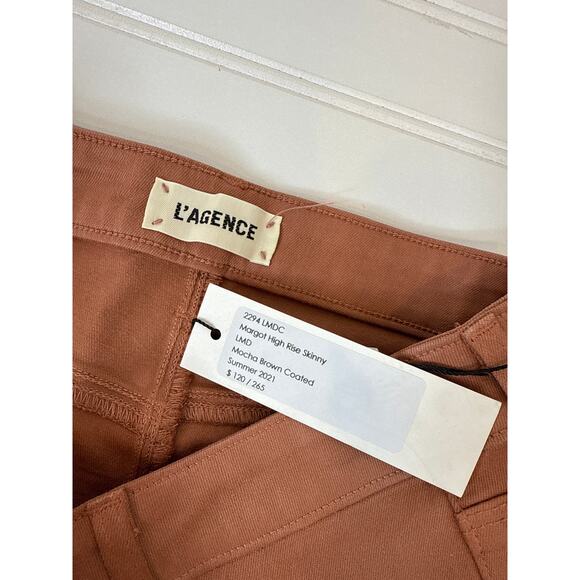 NWT L’AGENCE Skinny Wax Coated Pants Tan & Brown Cropped Skinny Bundle Size 25 - Picture 7 of 10